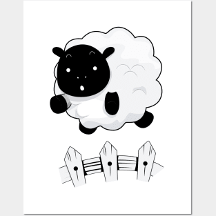 sheep jump Posters and Art